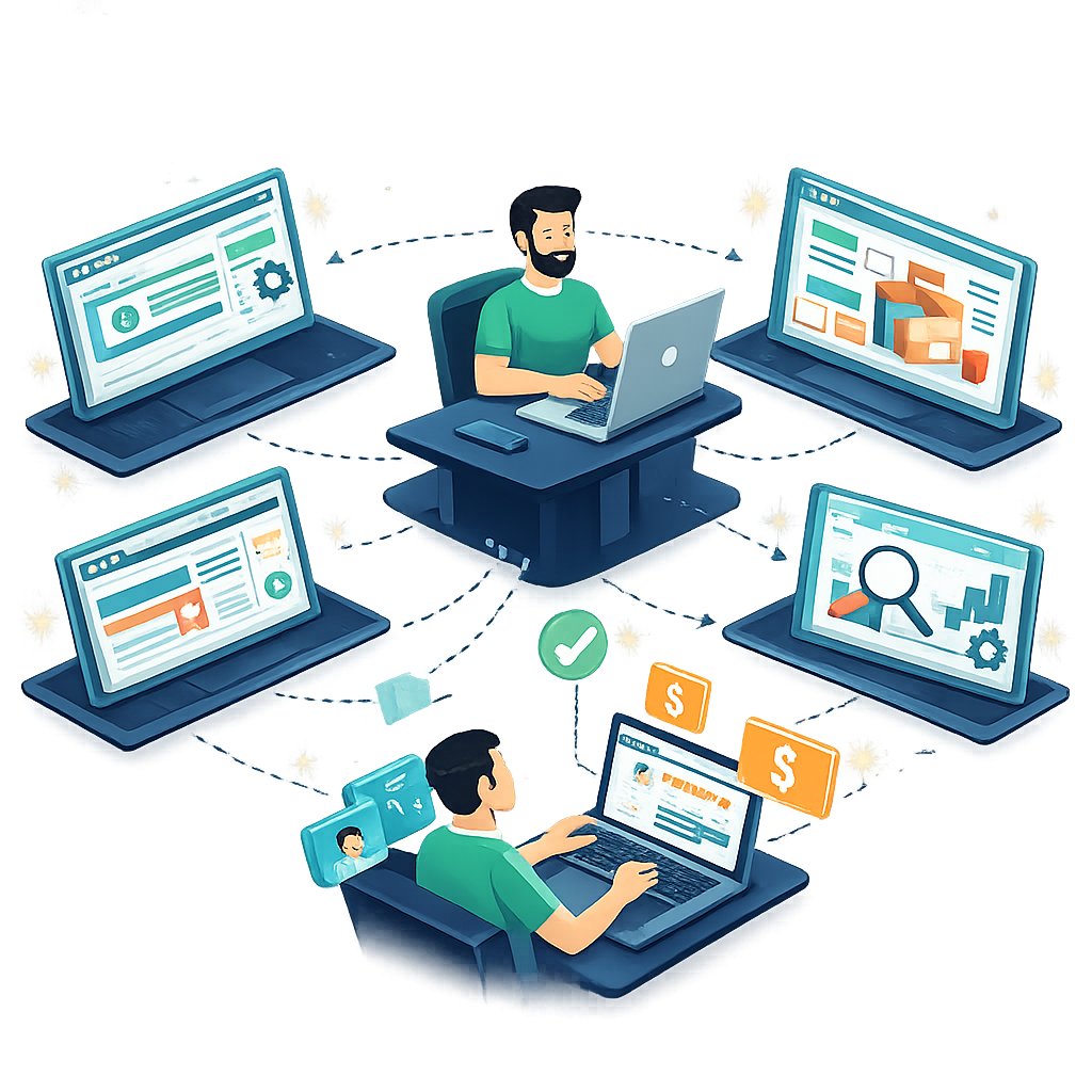 Freelancer running an ecommerce business